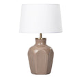 **Lampka stołowa ceramiczna z białym kloszem**
