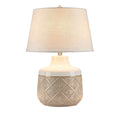 **Lampa Stołowa Ceramiczna z Abażurem w Stylu Etnicznym**