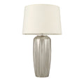 **Lampa stołowa o nowoczesnym designie w kolorze szarym**