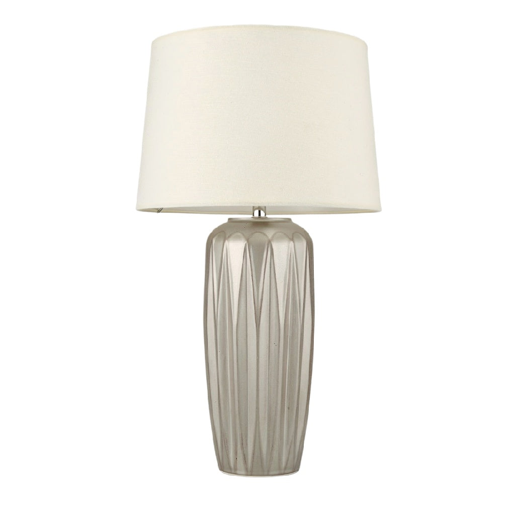 **Lampa stołowa o nowoczesnym designie w kolorze szarym**